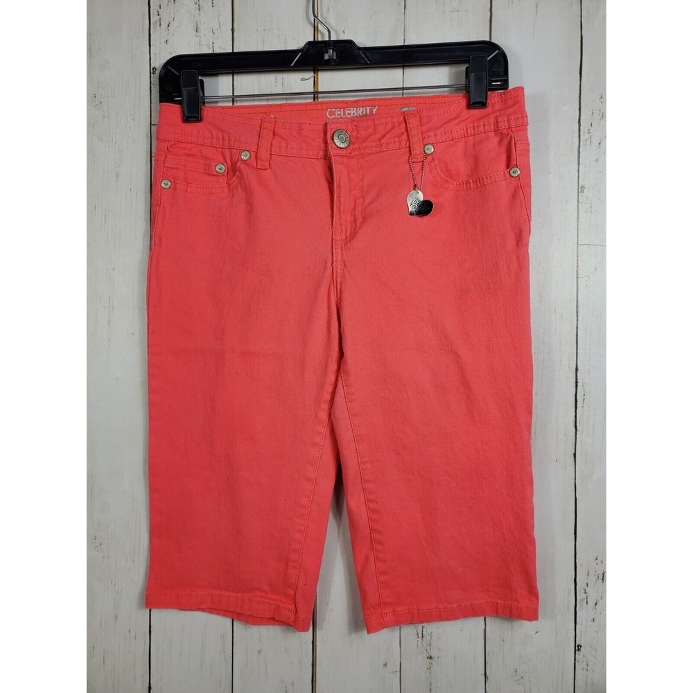 Celebrity Pink Girl’s Jean Capri Pants Size 16 Calypso Coral Nice